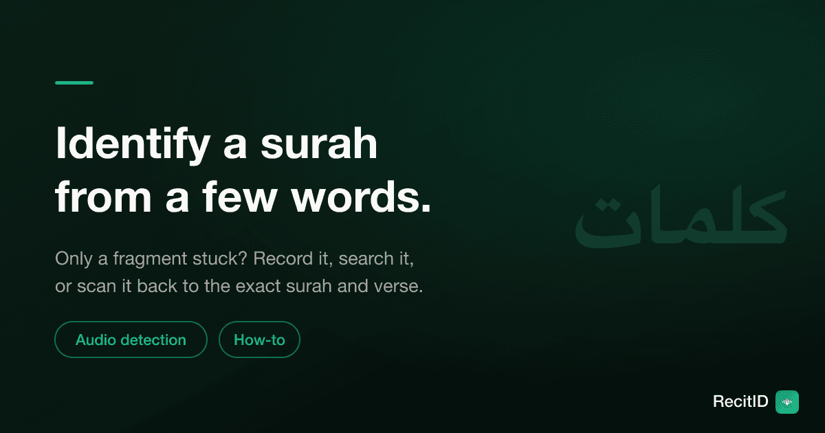 How to Identify a Surah From a Few Words