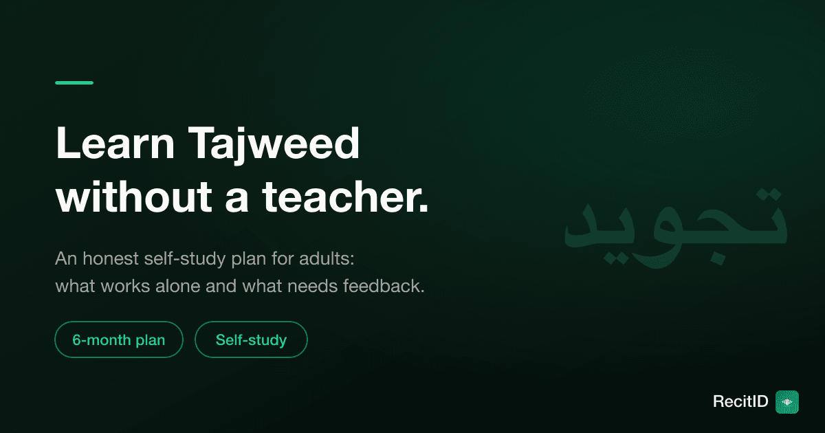 How to Learn Tajweed Without a Teacher: An Honest Plan for Adults