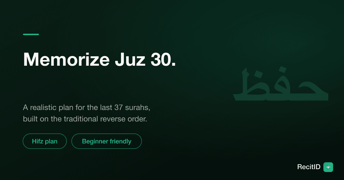 How to Memorize Juz 30: A Realistic Plan for the Last 37 Surahs