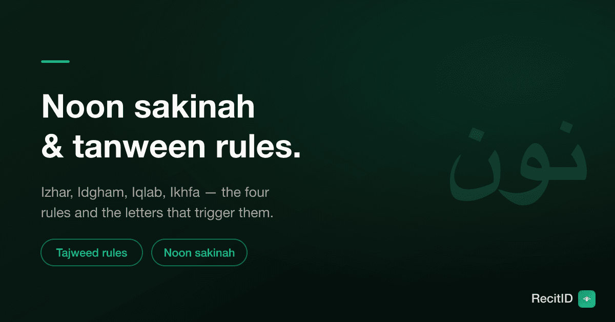 Noon Sakinah & Tanween Rules: Izhar, Idgham, Iqlab, Ikhfa