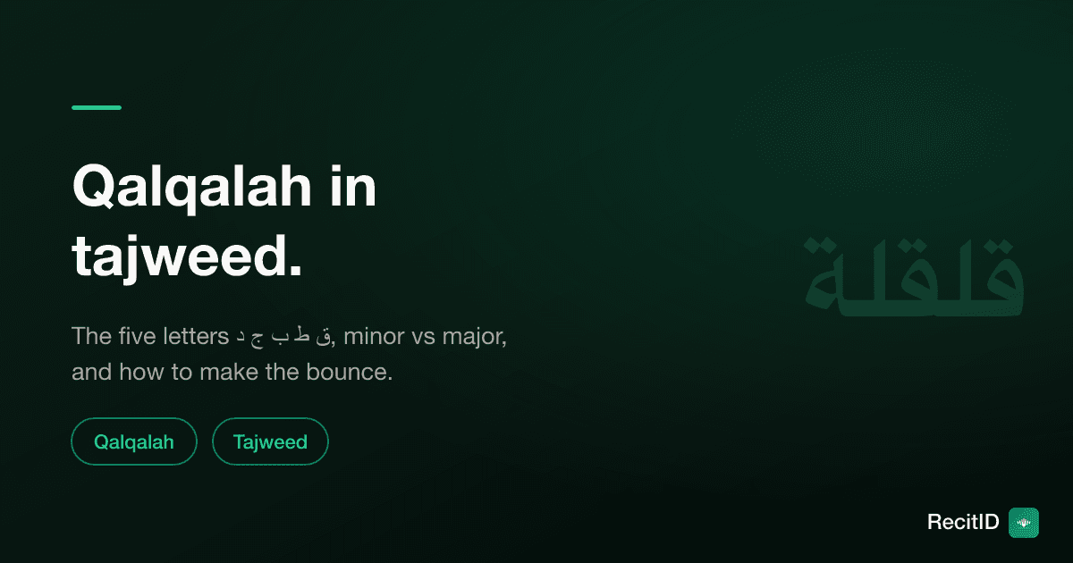 Qalqalah in Tajweed: The 5 Letters, Levels & Examples