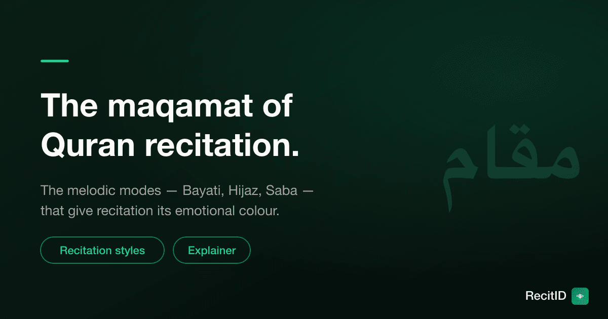 The Maqamat of Quran Recitation: The Melodic Modes, Explained